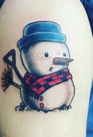 Tattoos Paint Tattoos - Tattoos yên Snowman ên Afirîner û Elewî yên bi etnşeşên colekdar ên colirnexê xemilandî