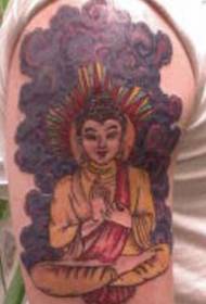 Буддха узорак тетоваже у љубичастој магли