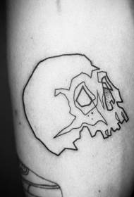 Black Lines Funny skull Tattoo Pattern