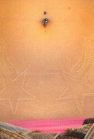 trbuh bijela tinta krila tetovaža uzorak