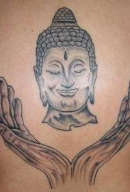 Buddha ruka s avatar čierne tetovanie vzorom