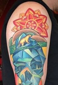 pojkar armar målade geometriska personlighet linje kreativa tatuering bilder 156308 - Pojkar målade stilig rustning och sköld tatuering bilder på baksidan