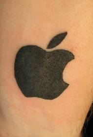 Patrón de tatuaje de logotipo de Apple negro