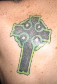 Modello verde Christian Cross Tattoo