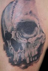 Reális koponya fekete tetoválás minta