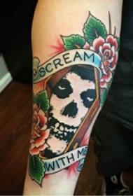 skullTattoos 여러 페인트 문신 스케치 타로 문신 패턴