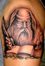 Modello di tatuaggio nero ritratto di Wisman