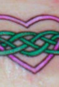 Γυναίκα καρπό πράσινο σχάρα αγάπη μοτίβο τατουάζ