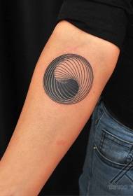 ແຂນສີດໍາແລະສີຂາວ yin ແລະຮູບແບບ tattoo ເພັດ hypnotic yang