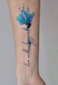 mėlynas tatuiruočių rinkinys iš 9 mėlyno rašalo kūrybinių tatuiruočių paveikslėlių
