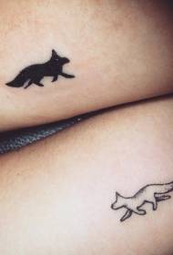 silhueta de animal preto e branco diferente engraçada padrão de tatuagem
