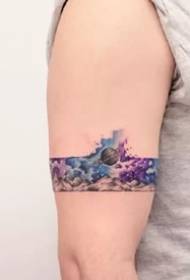 a good-looking group of small fresh watercolor style tattoo designs 9 pieces