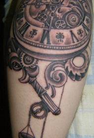 mechanical clock black tattoo pattern