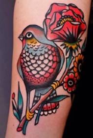 Vermelho Tune Muito Bonito Estilo Oldschool Tatuagem Padrão