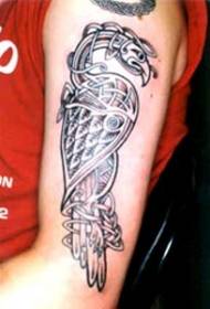 Celtic knot flamingo black tattoo pattern
