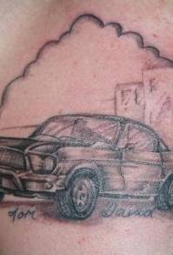 bularreko autoa beltza tatuaje eredua