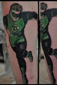 боја ногу у стилу стрипа зелено свјетло човјек тетоважа узорак