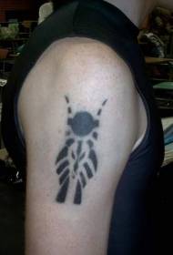 Brazo Ídolo Egipcio Patrón Tatuaje Negro