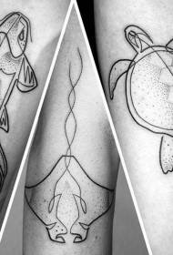 tribal wind black punge vari disegni di tatuaggi di animali marini