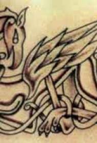 Keltiese knoop totem flamingo-tatoeëringspatroon