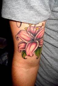 arm elegant Pink Lily Tattoo Pattern