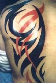 Племяны чорны і чырвоны татэмны малюнак татуіроўкі