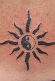 部落的陰陽八卦太陽圖騰紋身圖案