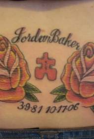 Taille Faarf rose Gedenk Tattoo Muster