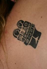 patrón de tatuaxe de símbolo tribal maia negro