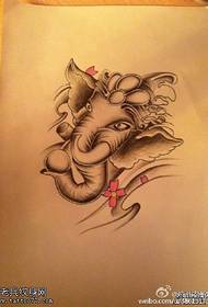 थाई हत्ती देव हस्तलिखित टॅटू नमुना