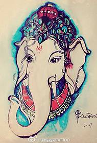 färg religiös elefant tatuering manuskript bild