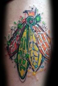 style ng leg watercolor na Indian pattern na totem tattoo
