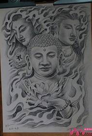 2013最新观音佛祖纹身手稿图片