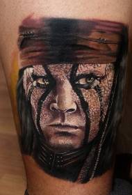 Been Faarf realistesch Portrait Tattoo Muster