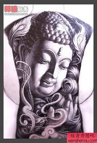 manoscritto classico del tatuaggio del Buddha con la schiena piena