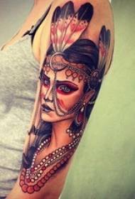 uma variedade de personalidade criativa dos elementos indianos belo retrato padrão de tatuagem