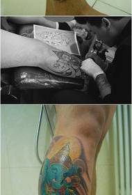 Een zeer traditionele tatoeage zoals een tatoeage in het been 157298-Een klassiek diamant-tatoeagepatroon populair in het been