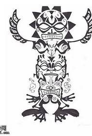 Manuscrito patrón de tatuaje con tótem maya