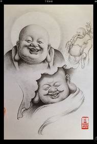 un gruppo di manoscritto tatuaggio Maitreya Buddha King Buddha