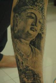 been klassiek Guanyin steen tattoo patroon