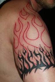 Stammes-Totem-Stil Flamme Tattoo-Muster
