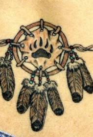 струк боје индијског ветра перо тетоважа узорак
