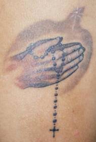 derék vallási fiatal ima kéz tetoválás minta