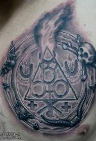 patró de tatuatge d'estrella de sis puntes al pit
