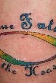 dath cos reiligiúnach litir shiombail tattoo