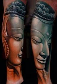 Armi di u zitellu annantu à i cunsigli negri di u saccu di u grigiu neru Creativu Maitreya Tattoo Picture