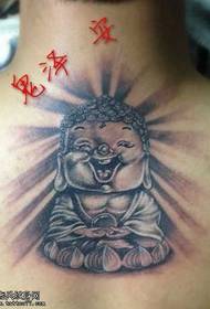 Rov qab Meng Buddha tattoo tus qauv
