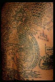 tornar patró original de tatuatge en escriptura hindú