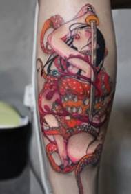 'n stel kleurvolle kreatiewe tatoeëringwerke van Japannese tradisionele vroue