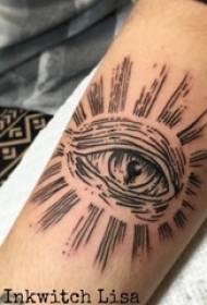 男生手臂黑眼素描創意神眼紋身圖片